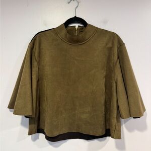 Togs collection green‎ velvet poncho top